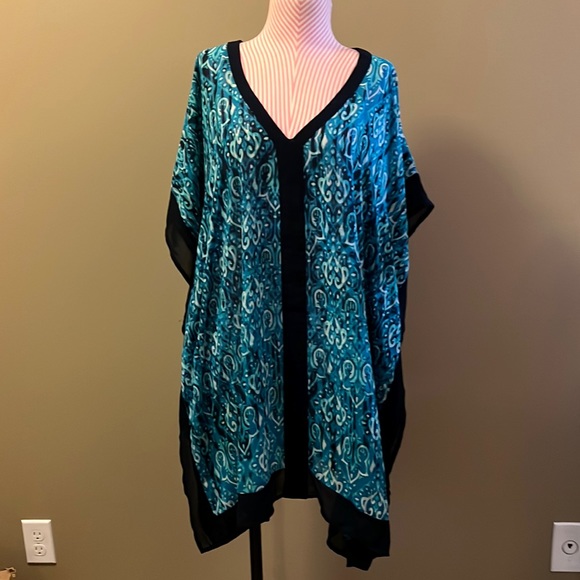 Merona Swim Blue Printed Beach Vacation Cover Up Merona M Poshmark